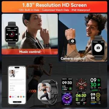 Smart Watch with Alexa, 1.83" Fitness Tracker for Everyone