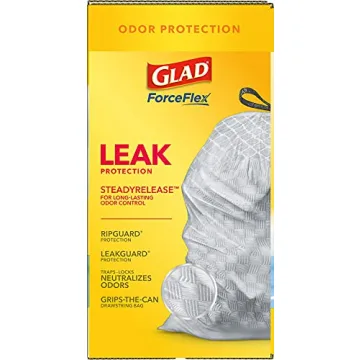 Glad Tall Kitchen Drawstring Trash Bags - Odorshield 13 Gallon White Trash Bag, Febreze Fresh Clean, 110 Count