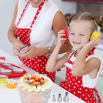 Suuker 3 Pieces Russian Piping Tips Set,V-shaped Wave Cake Decorating Nozzles Tips Piping Kit for Pastry Cupcakes Cakes Cookies Decorating Stainless Steel Kitchen Gadgets