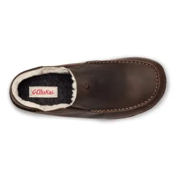 OLUKAI Moloa Slipper - Premium Leather with Shearling Comfort