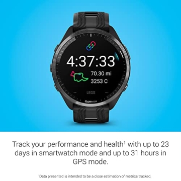 Garmin Forerunner 965 Smartwatch with AMOLED Display, GPS, Black & Gray