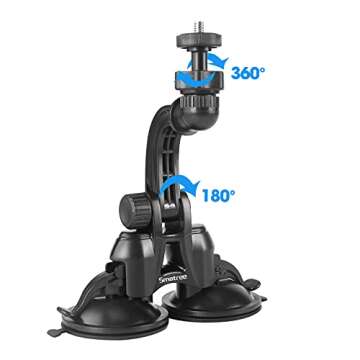 Smatree Double Suction Cup Mount Holder Compatible for GoPro Hero 11/10/9/8/7/6/5 Camera,DJI OSMO Ac...