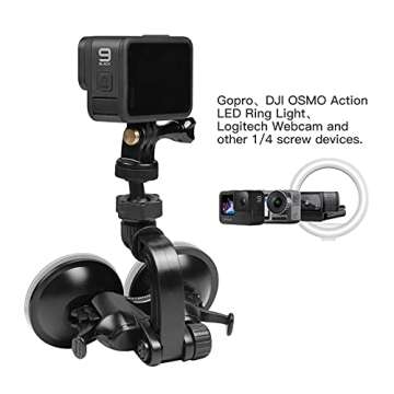 Smatree Double Suction Cup Mount Holder Compatible for GoPro Hero 11/10/9/8/7/6/5 Camera,DJI OSMO Action 2(Updated Version)