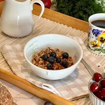 Portion Perfection Measuring Bowls, PORCELAIN, Set of 2, Portion Control Diabetes, Weight Control & Bariatric Surgery Must Haves. These Food Measuring Cups for Weight Management are Accurate