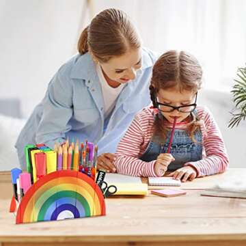 DricRoda Pencil Holder for Desk - Pen Organizer for Home School Office Desktop Supplies, Acrylic Des...