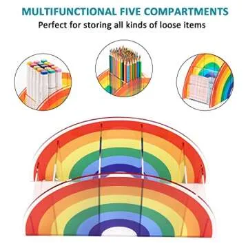 DricRoda Rainbow Pencil Holder - Acrylic Desk Organizer