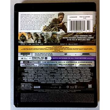 Hacksaw Ridge 4K Ultra HD Blu-ray Digital | Epic War Film