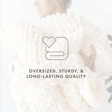 Linen Market Beddings Oversized Chunky Knit Throw Blanket Acrylic Hypoallergenic - 47'' x 59'' Cozy Home Accent for Snuggling, Lounging, and Stylish Décor (Ivory)