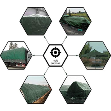 Waterproof Multipurpose 6x8 Feet Green Tarp - 8 Mil Thick