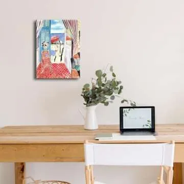 Wieco Art Canvas Prints Wall Art Henri Matisse Aesthetic Posters Woman with A Red Umbrella Matisse P...