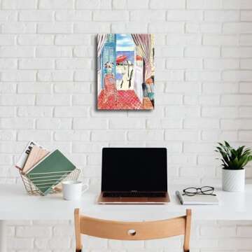 Wieco Art Canvas Matisse Woman Red Umbrella Print