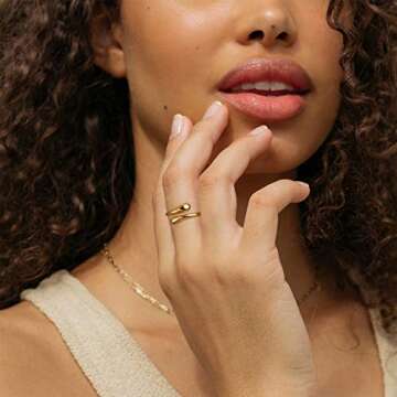 ChicSilver 18K Gold Plated Adjustable Ring for Women