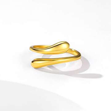 ChicSilver 18K Gold Plated Adjustable Ring for Women