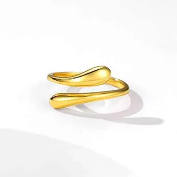 ChicSilver 18K Gold Plated Adjustable Ring for Women