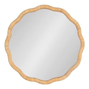 Kate and Laurel Rahfy Boho Rattan Mirror - 26 Inch