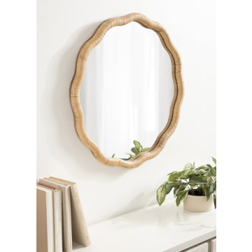 Kate and Laurel Rahfy Boho Rattan Mirror - 26 Inch