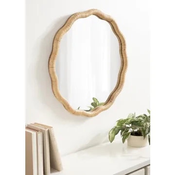 Kate and Laurel Rahfy Boho Rattan Mirror - 26 Inch