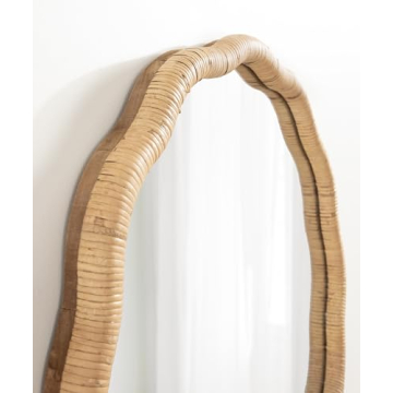 Kate and Laurel Rahfy Boho Rattan Mirror - 26 Inch