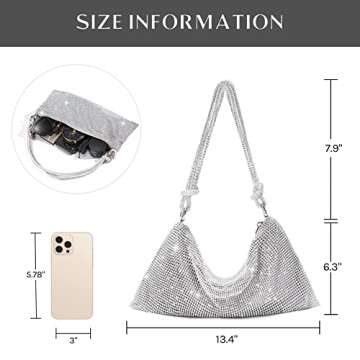 SWEETV Sparkly Rhinestone Purse - Glamorous Evening Clutch