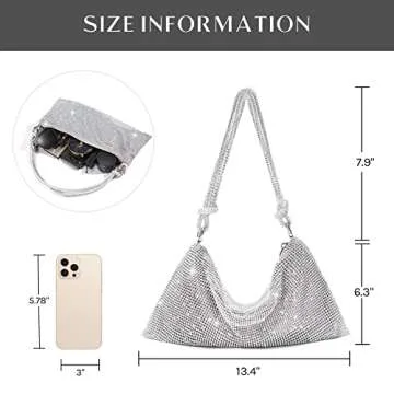 SWEETV Sparkly Rhinestone Purse - Glamorous Evening Clutch