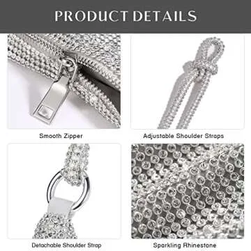 SWEETV Sparkly Rhinestone Purse - Glamorous Evening Clutch