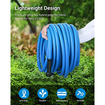 DEWENWILS 75 Ft Hybrid Garden Hose - Lightweight & Flexible