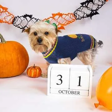 Adorable DOGGYZSTYLE Pumpkin Halloween Dog Sweater - Funny Pet Costumes for Small to Large Dogs