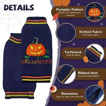 Pumpkin Halloween Dog Sweater for All Pets by DOGGYZSTYLE