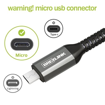 BrexLink Micro USB Cable 2-Pack 6.6 FT Fast Charging