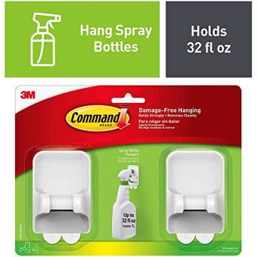 Command Spray Bottle Hangers Value Pack, 2-Hangers, 4-Large Strips (17009-HW2ES) (2)