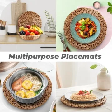 BLUEWEST Round Woven Placemats for Stylish Dining