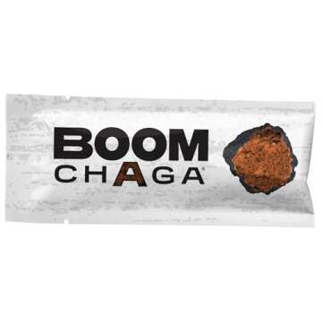 BOOM Chaga Mushroom Superdrink, Liquid Concentrate with Antioxidants for Anti-Inflammation and Immunity Boost, Beta-Glucans for Heart Health, Oxalate-Free, 31 Single-Serving Packets
