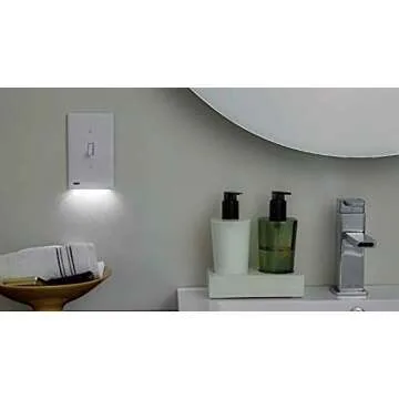 2 Pack - SnapPower SwitchLight - LED Night Light - for Single-Pole Light Switches - Switch Plate with LED Night Lights - Adjust Brightness - Auto On/Off Sensor - (Toggle, White)