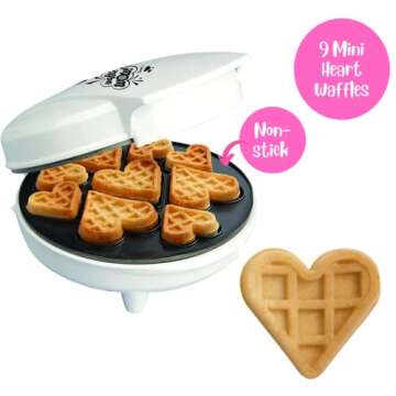 Valentine's Day Mini Hearts Waffle Maker for Everyone