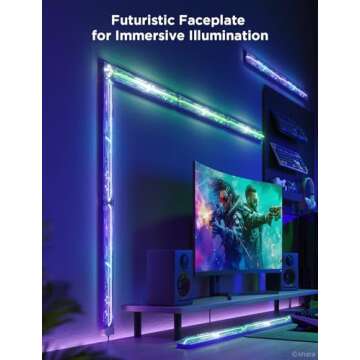 Govee x Evangelion Gaming Wall Light, RGBIC Glide Wall Light, Work with Matter, Alexa and Google Assistant, DIY Customized LED Wall Lighting Effects and Shapes,Gaming Light Bar for Gaming Room