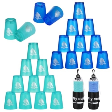 Yeesport 24 Pcs Sport Stacking Cups, Speed Training Game for Challenge Competition, Plastic Stacking...