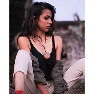 Orgonite Crystals Seven Chakra Rainbow Orgone Pendant - Orgone Chakra Healing Stones Necklace for Yoga, Meditation, Reiki Gifts, Office & Home Decor