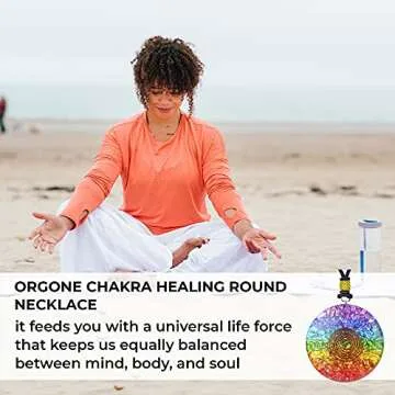 Orgonite Crystals Seven Chakra Rainbow Orgone Pendant - Orgone Chakra Healing Stones Necklace for Yoga, Meditation, Reiki Gifts, Office & Home Decor