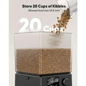 oneisall Automatic Cat Feeder for 2 Cats, 20 Cups/5L Automatic Cat Food Dispenser for Small Pets Indoor, Timed Cat Feeder for Dry Food