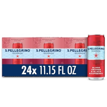 S.Pellegrino Essenza Blood Orange & Black Raspberry Sparkling Water 24 Pack - Refreshing & Fruity