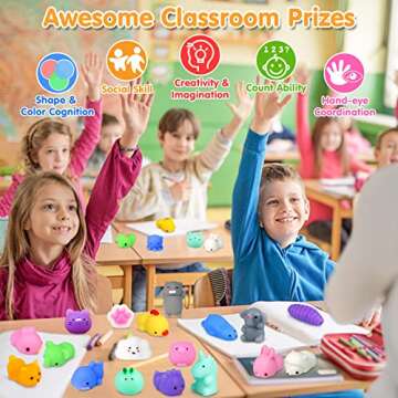 Calans Mochi Squishy Toys, 16 Pcs Mini Squishy Party Favors for kids Animal Squishies Stress Relief Toys Cat Panda Unicorn Squishy Squeeze Toys Kawaii Squishies Birthday Gifts for Girls & Boys Random