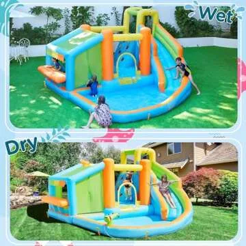 Yaheetech Inflatable Bounce House Water Bouncer Castle for Kids With 8 Features