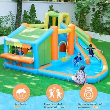 Yaheetech Inflatable Bounce House for Kids - 8-in-1 Fun