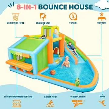 Yaheetech Inflatable Bounce House for Kids - 8-in-1 Fun