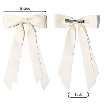 Stylish 2PCS Silky Satin Hair Bows for Girls Accessories