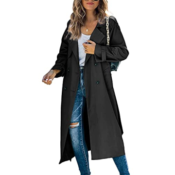 Makkrom Women's Long Trench Coat Stylish and Functional