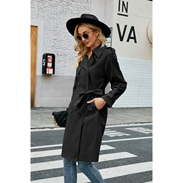 Makkrom Women's Long Trench Coat Stylish and Functional
