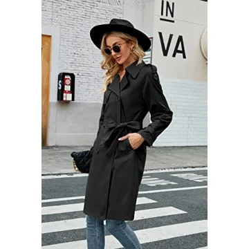 Makkrom Women's Long Trench Coat Stylish and Functional