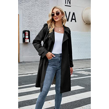 Makkrom Women's Long Trench Coat Stylish and Functional