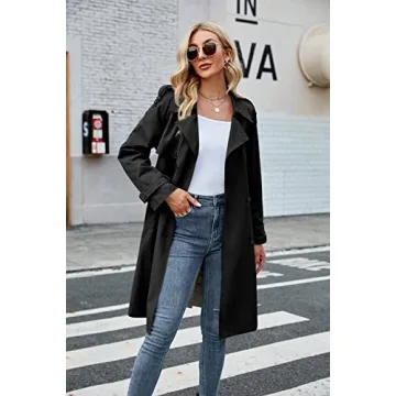 Makkrom Women's Long Trench Coat Stylish and Functional